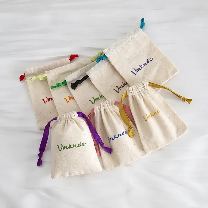 Sac en mousseline de coton biologique imprimé avec Logo personnalisé écologique
