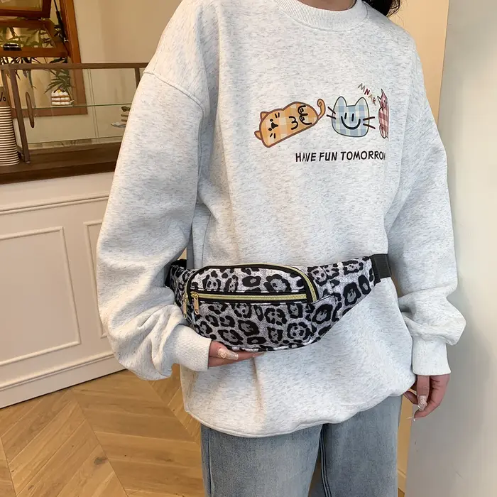 Sac de taille imprimé léopard pour femmes