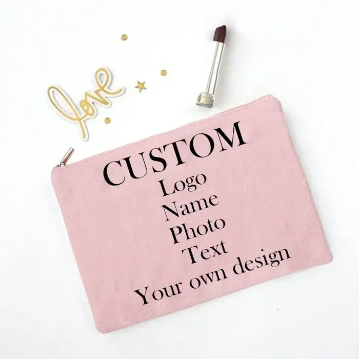 Personnalisez votre propre conception Photo/nom/Logo/texte trousse de maquillage cadeau de demoiselle d'honneur organisateur de cosmétiques de voyage sacs de toilette prix bas en gros