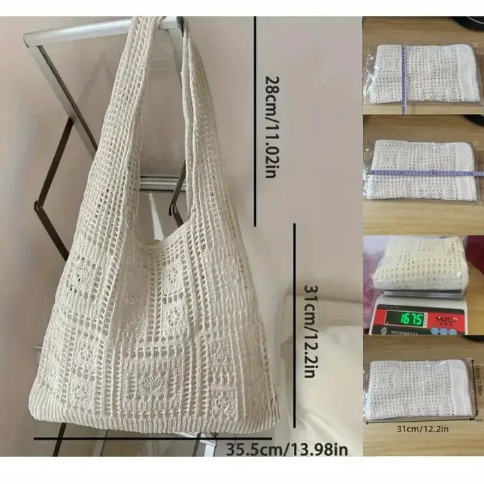 Sac à bandoulière tricoté pour les déplacements de loisirs des femmes