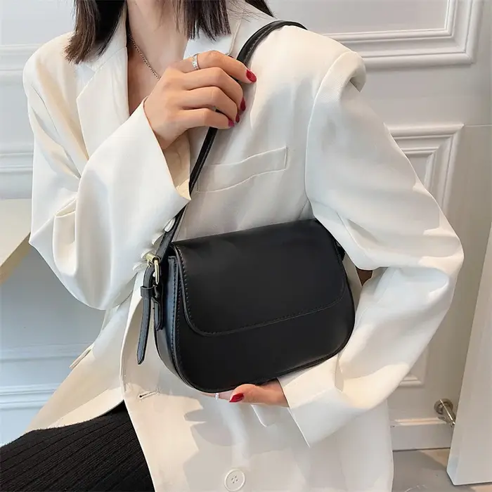 Petit sac de selle rétro à Texture avancée pour femmes