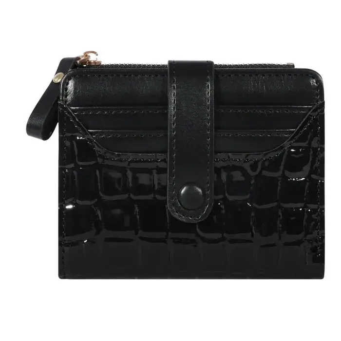 Mini portefeuille pochette imprimé crocodile, porte-carte de crédit court, porte-cartes et porte-mon