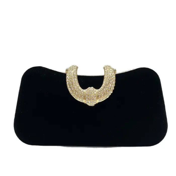 Sac à main en velours noir élégant et brillant