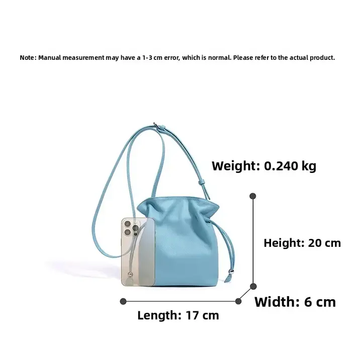 Sac nuage de marque en cuir souple avec fermeture à cordon