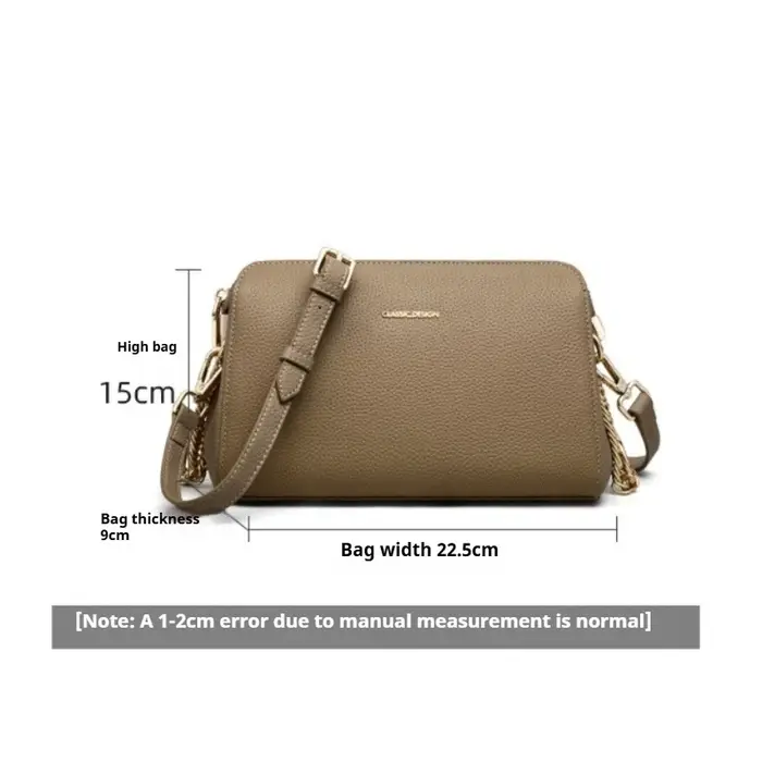 Sac à bandoulière en cuir véritable pour femme avec sangle réglable