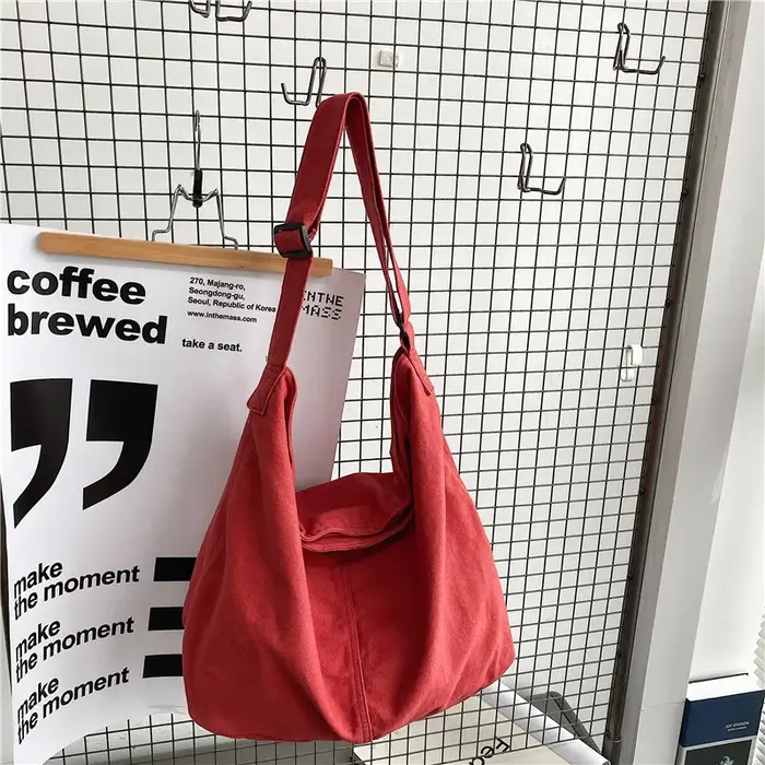 Grand sac à bandoulière en toile pour femmes