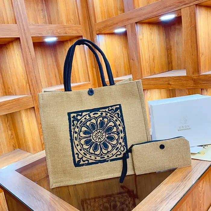 Sac fourre-tout en lin de grande capacité