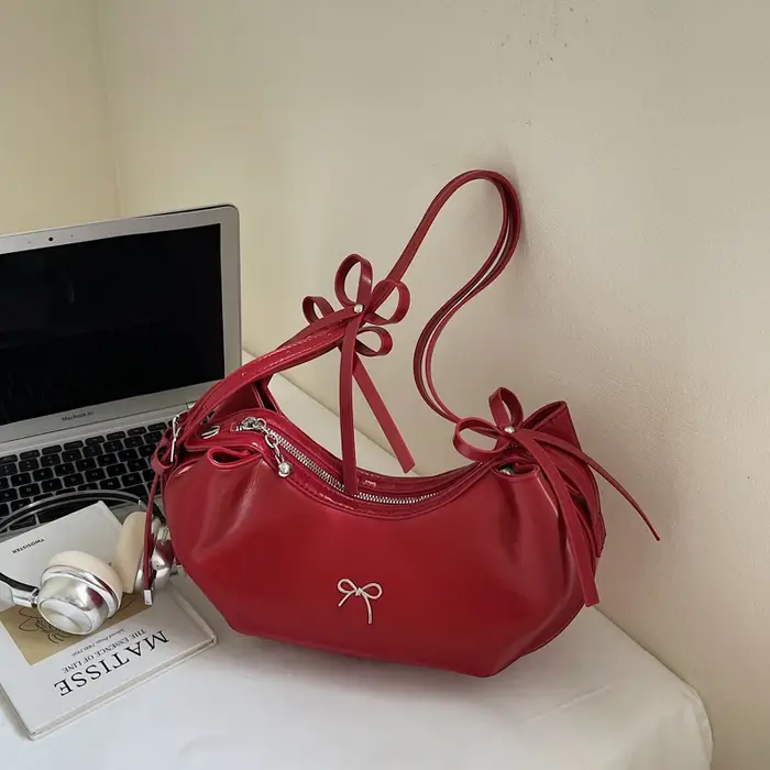 Sac à Main violet pour femmes, Sac à bandoulière tendance Hobo, Sac à boulettes noir et argent, Sac