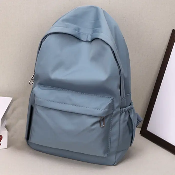 Femmes cartable étanche grande capacité école sac à dos lisse fermeture éclair solide adolescents fi