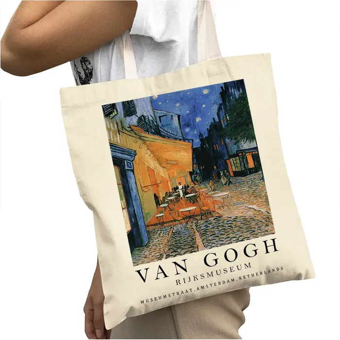 Sac fourre-tout décontracté pour femme, motif Célibataire étoilé et Tournesol de Vincent Van Gogh, d