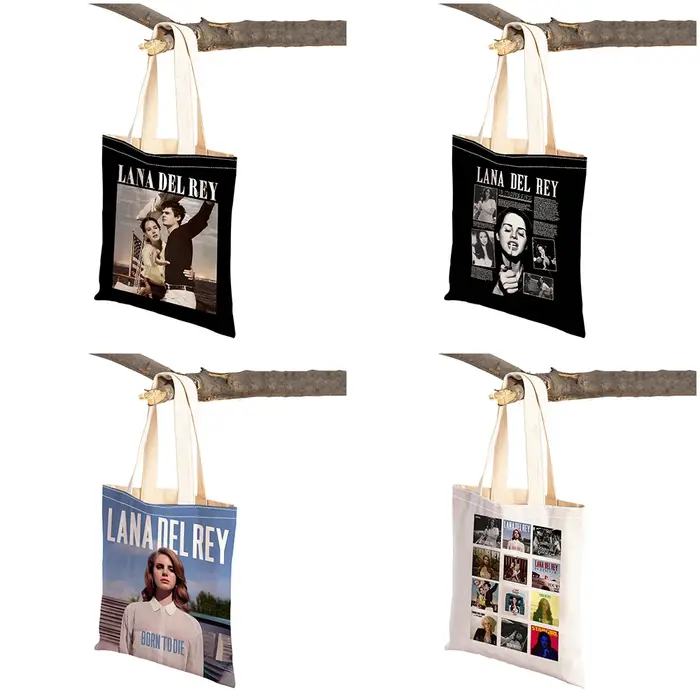 Décontracté Vintage Lana Del Rey fille sac à provisions dessin animé femmes Shopper sacs Double impression enfants cadeau dame fourre-tout épaule sac à main