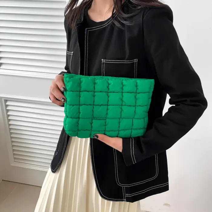 Pochette à cosmétiques rembourrée en coton pour femmes