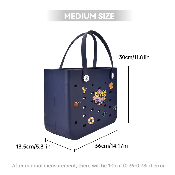 M/L/XL sac de plage mode EVA imperméable en caoutchouc pique-nique panier de rangement voyage Shopping sac à main femmes épaule couleur unie sac fourre-tout