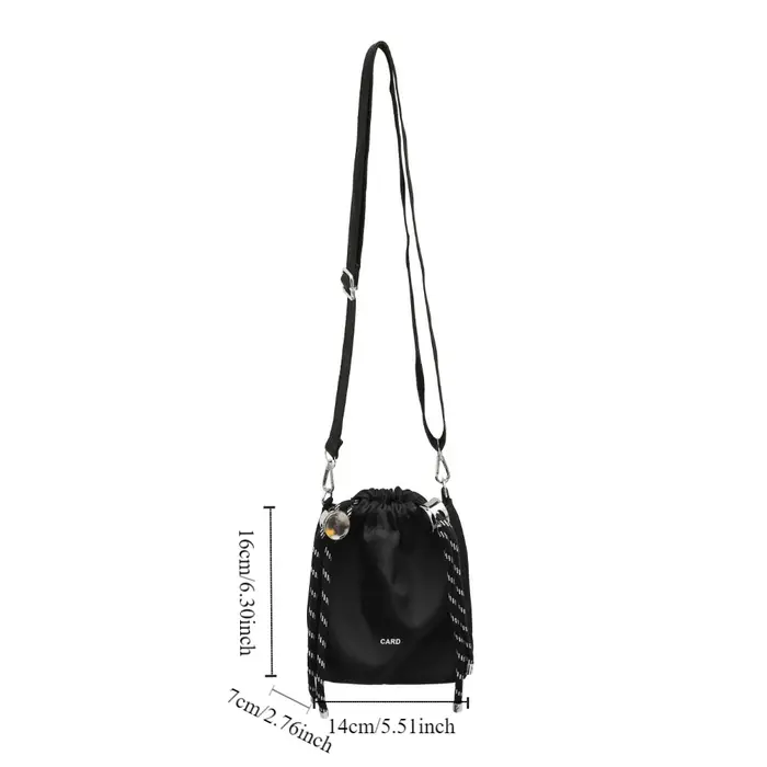 Sac seau noir coréen avec cordon de serrage
