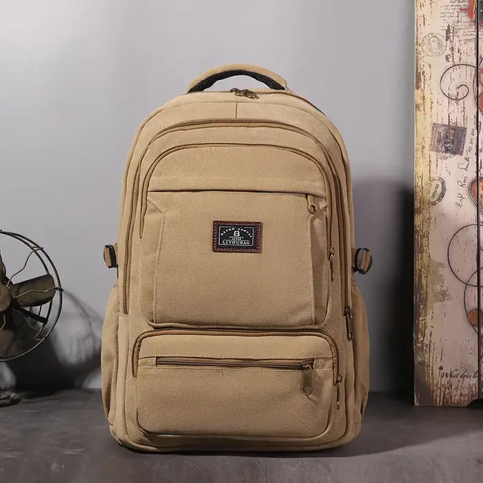 Sac à dos rétro en toile pour hommes