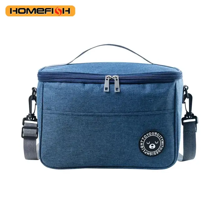 Sac isotherme pour bento, sac à déjeuner en aluminium épais, sac isotherme avec bandoulière pour riz