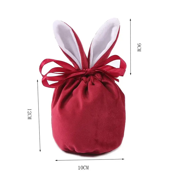 Sacs de lapin de Pâques avec oreilles en velours