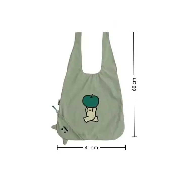 Sac à bandoulière vert tendance avec imprimé de dessin animé