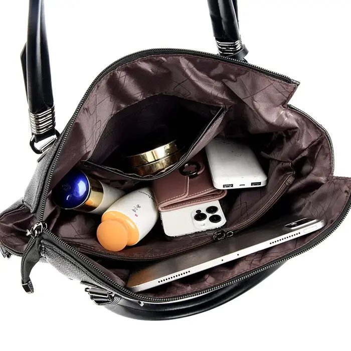 Sac fourre-tout en cuir souple grande capacité pour femme