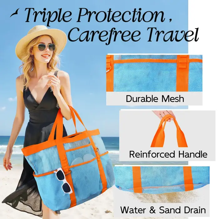 Sac fourre-tout de plage de grande capacité