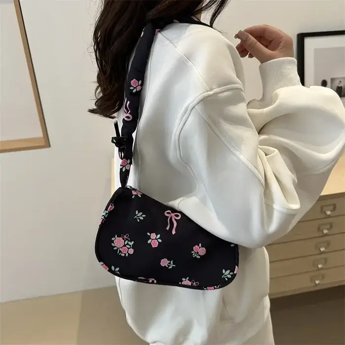Sacs à main plissés à imprimé floral pour femmes
