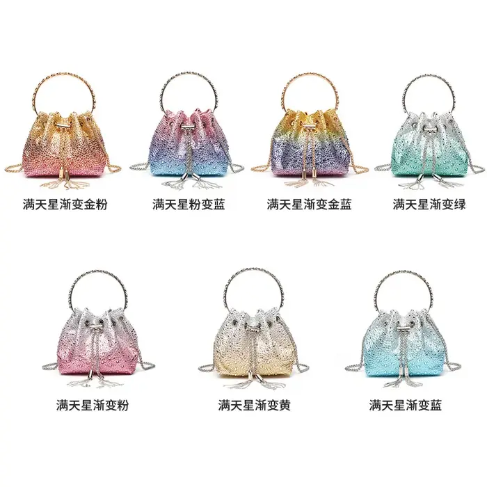 Sac seau en cristal brillant diamant pour femmes