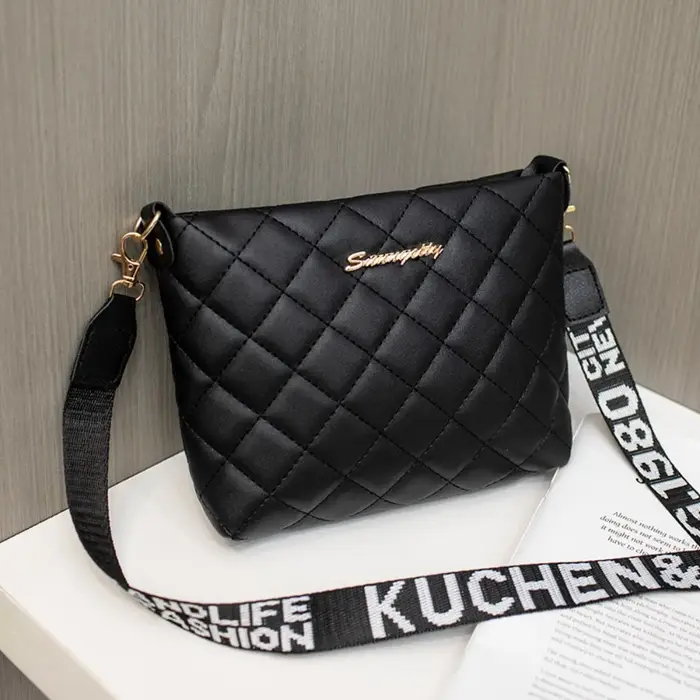 Sac messager simple en cuir PU avec broderie Lingge