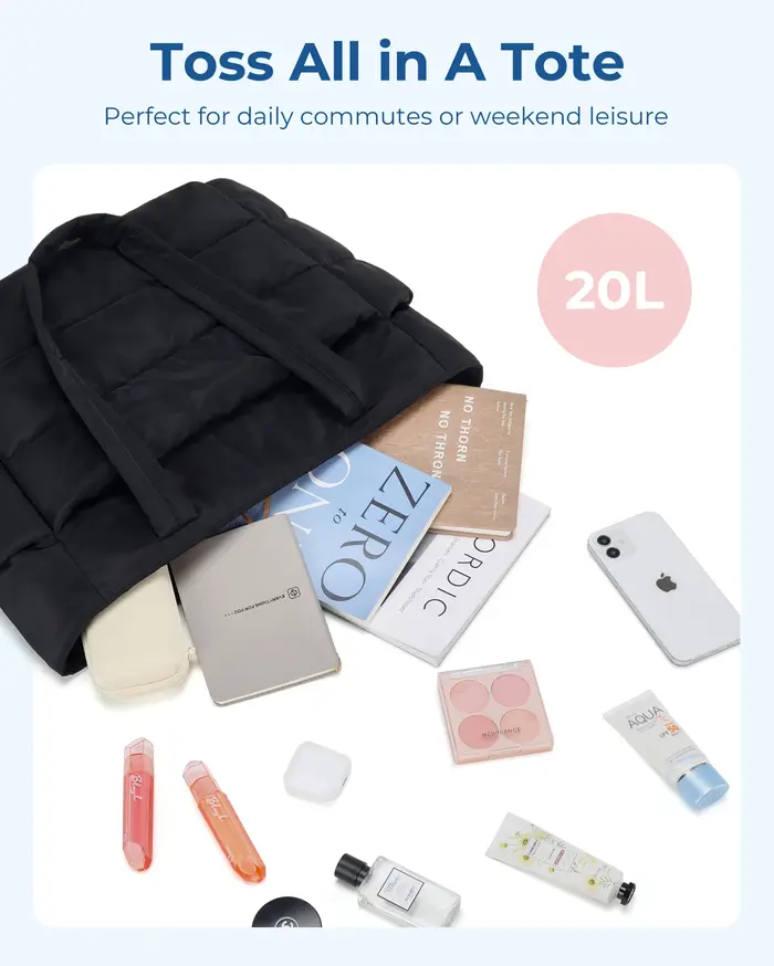 BAGSMART sac fourre-tout gonflé rembourré sacs pour femmes loisirs déplacements sac à main grande capacité maman sortir organisateur de rangement