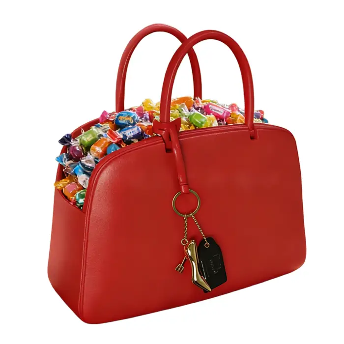 Sac à main rouge en cuir PU