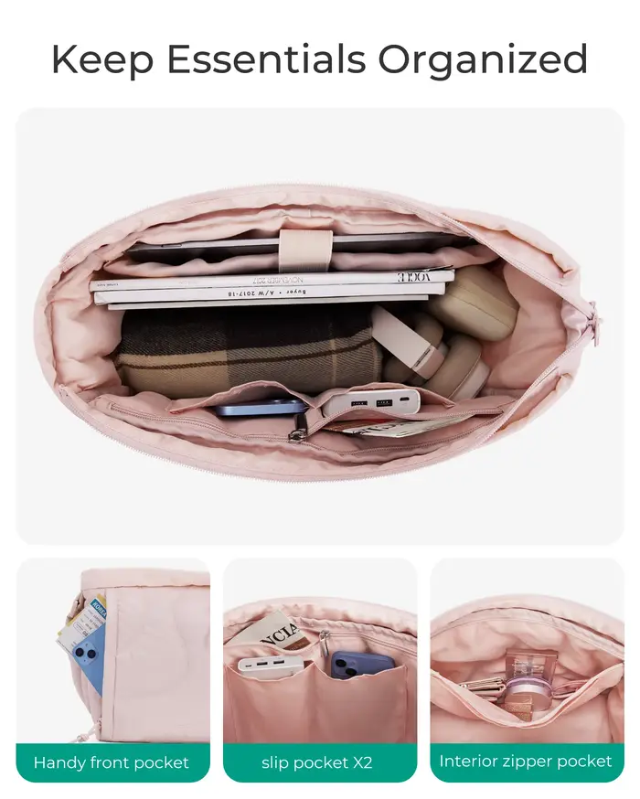 BAGSMART sac fourre-tout grande capacité sacs à main école adolescent étudiant sac de messager trajet sac pour femme