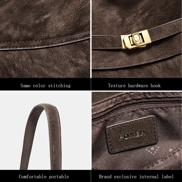 Sac à bandoulière en cuir FOXER pour femme, nouvelle collection printemps 2026, sac fourre-tout gran
