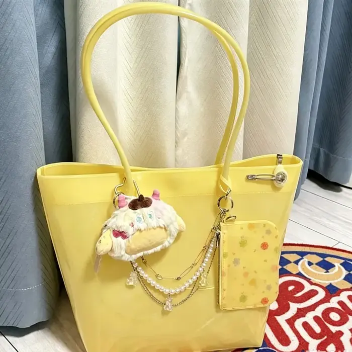 Sac fourre-tout transparent en PVC couleur gelée