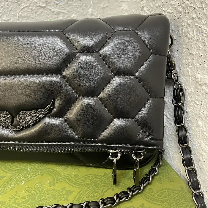 Sac bandoulière pour femme, sacs à épaule de créateur avec décoration en forme d'aile, accessoire de