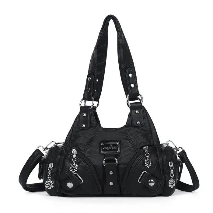 Sac à bandoulière Angel Kiss Vintage Y2K à imprimé léopard, sac à main en similicuir esthétique grun