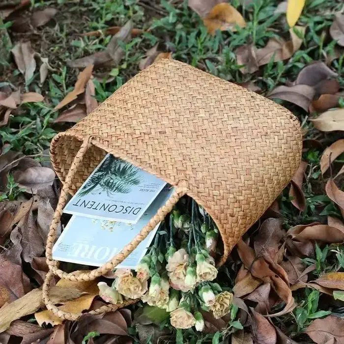 Sac à main en bambou tressé fait main de style rural