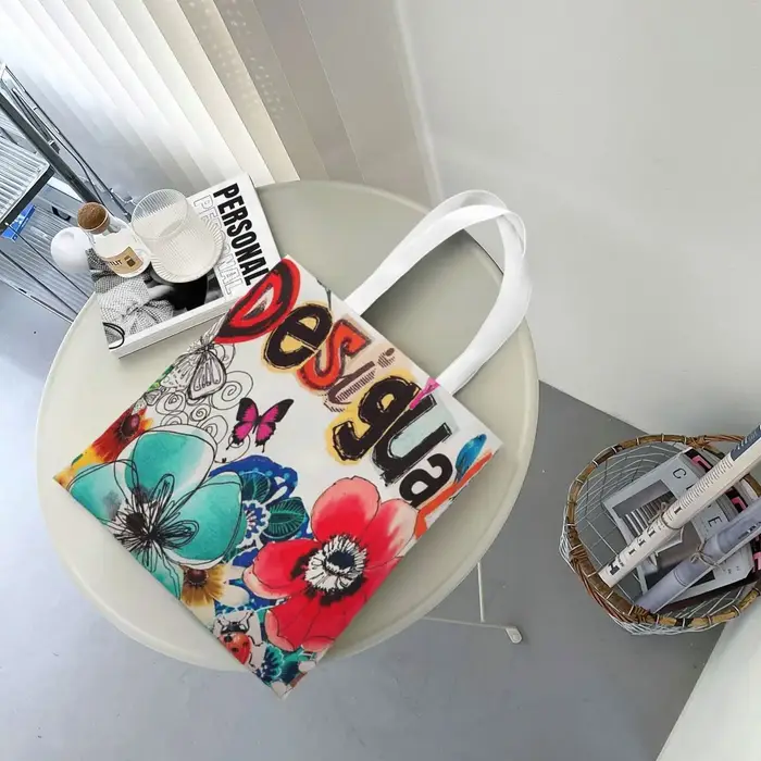 Desigual sacs à provisions personnalisés dames toile le sac fourre-tout réutilisable femmes épaule