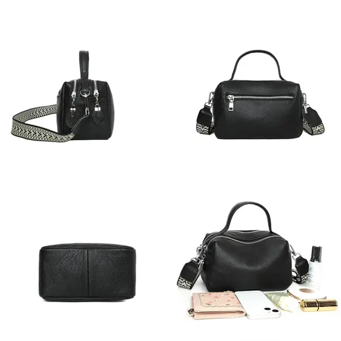 Sac à main en cuir véritable souple pour femme