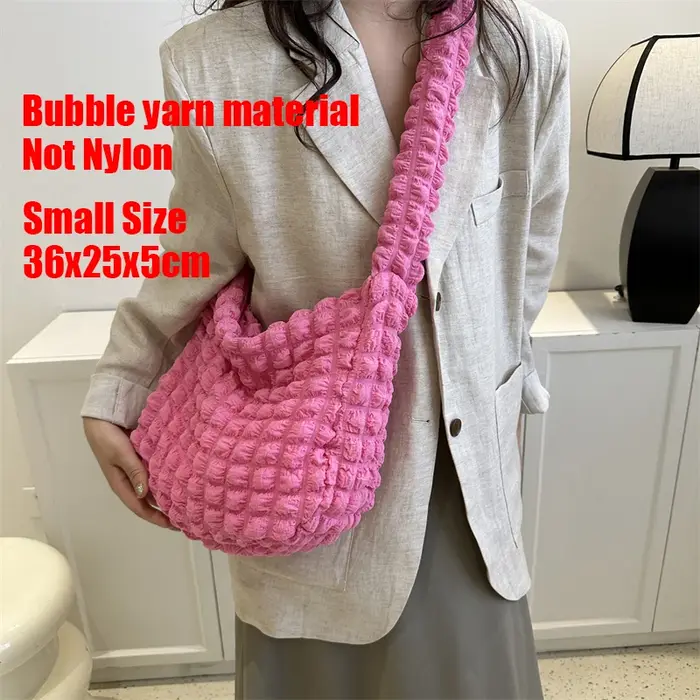 Sac à bandoulière rembourré matelassé pour femme, moteurs plissés, sacs à main ruchés, grand fourre-