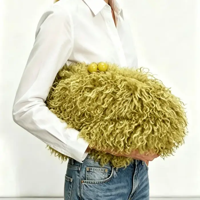 Sac à main en fausse fourrure pour femme
