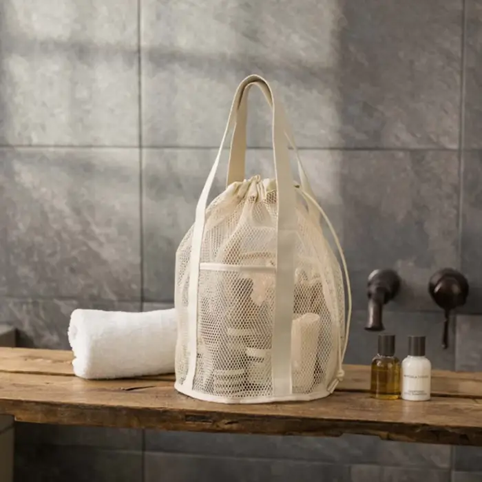 Sac de plage en filet avec cordon de serrage