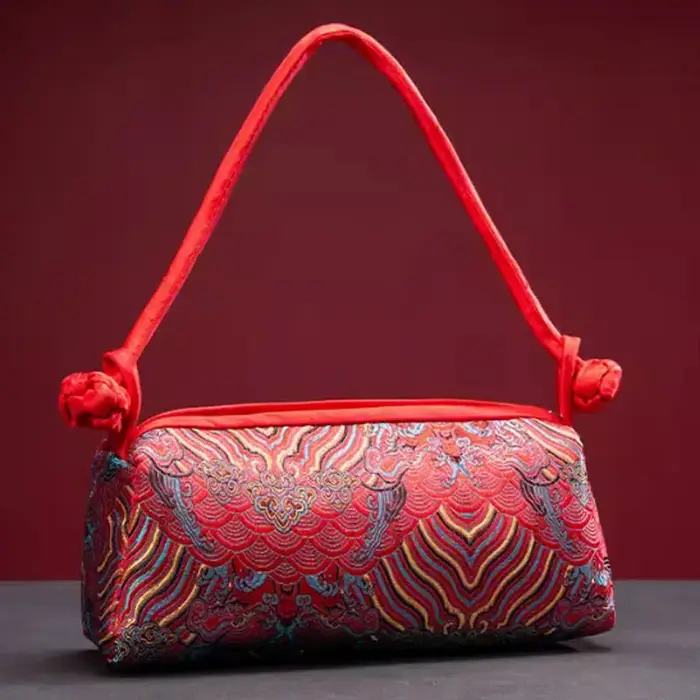 Sac à main brodé argenté pour femme