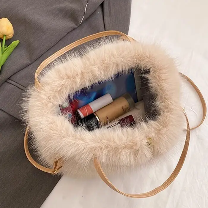 Sac fourre-tout en fausse fourrure pour femmes