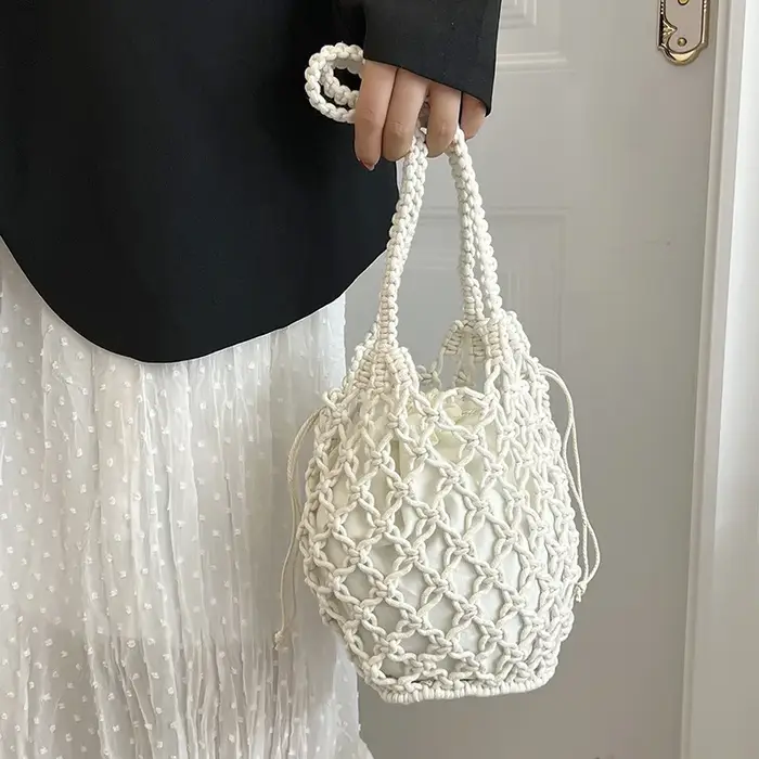 Sacs seau d'été en paille pour femmes