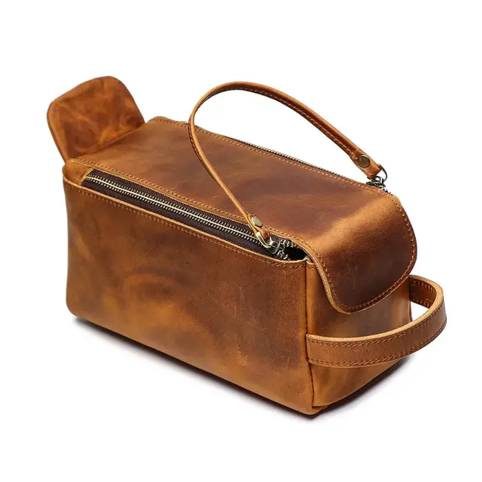 Pochette en cuir véritable