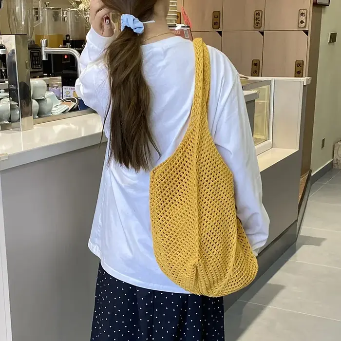 Sacs à bandoulière pour femmes décontracté paille osier tissé dames fourre-tout à la main grande cap
