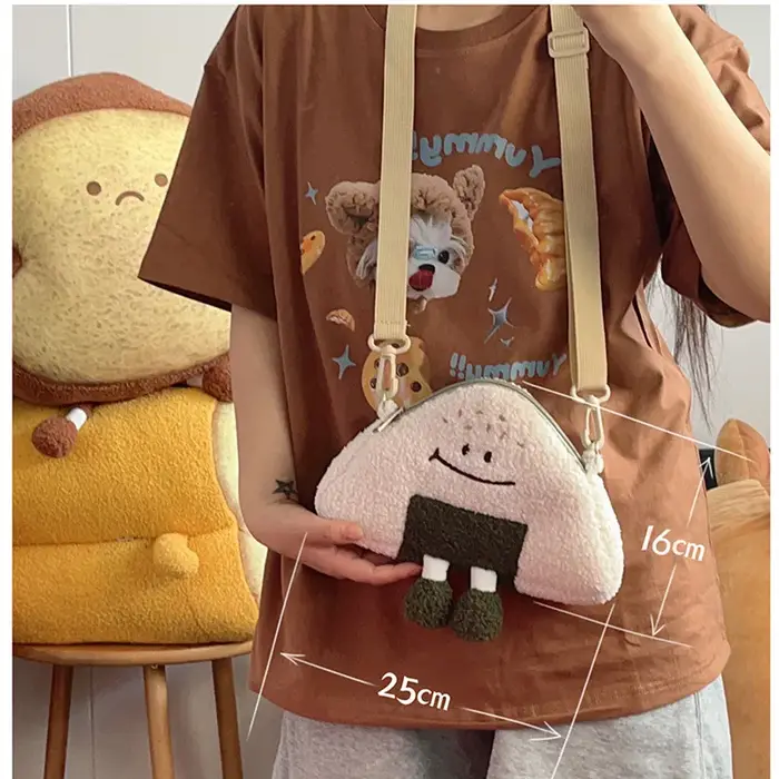 Sac japonais Kawaii 2023 nouvelles femmes dessin animé boule de riz en peluche sacs à bandoulière