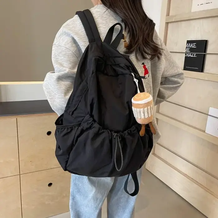 2025 sac à dos décontracté femmes grande capacité mode Junior lycée étudiant pli cartable sac en tissu coréen voyage sac à dos