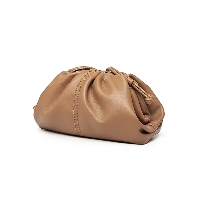 Sac nuage froncé bordeaux chic pour femme, sac à bandoulière type dumpling