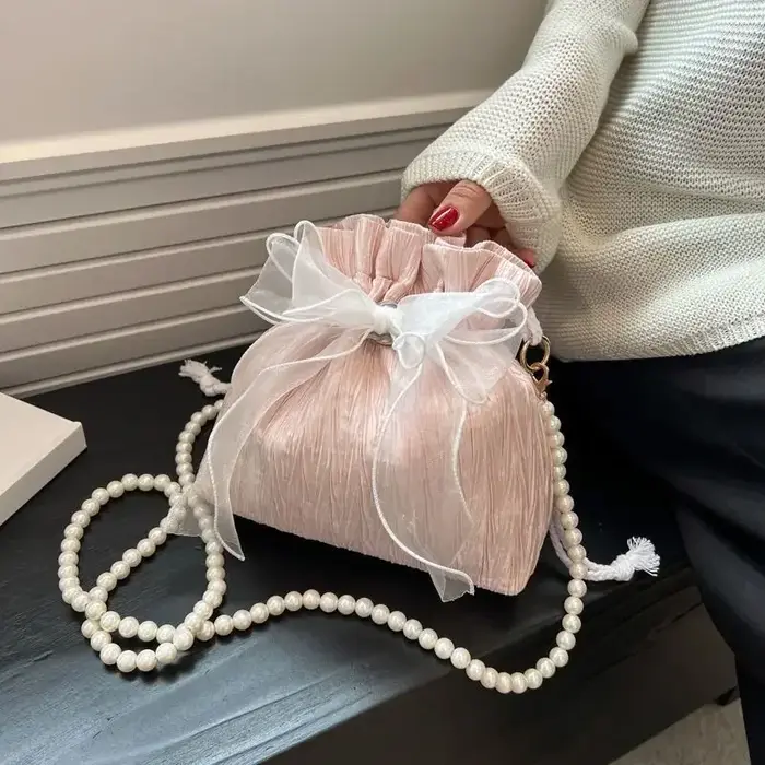 Sacs à bandoulière avec nœud en dentelle pour femmes