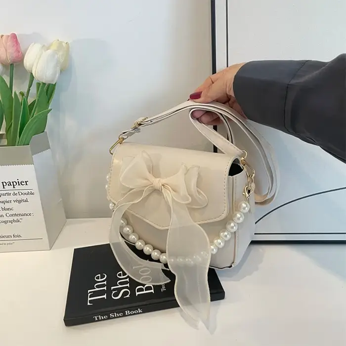 Sac à main en toile avec nœud papillon pour femme, sac à poignée supérieure, grand sac à ati elles,